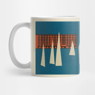 Vintage Sail Boats Illustration //// Minimal Marina Design Mug